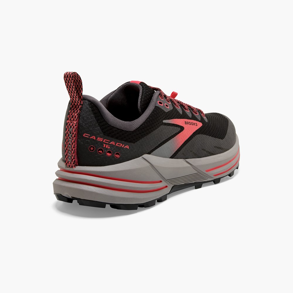 Chaussure Trail Running Brooks Cascadia 16 GTX Embraces all Terrains Citron Noir Femme | VWV-8077669